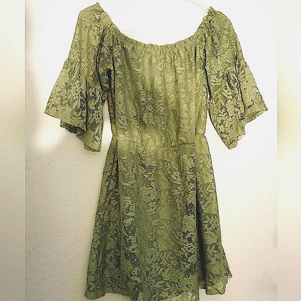 Bailey blue, Lace lime green dress